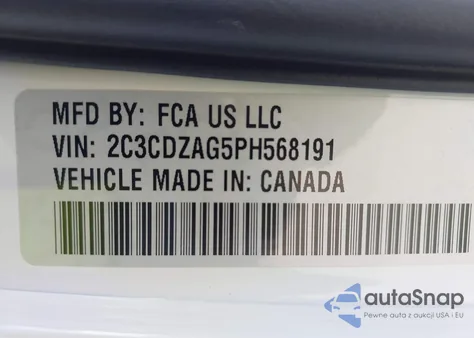 2023 Dodge Challenger Sxt из США, поврежденный, VIN 2C3CDZAG5PH568191